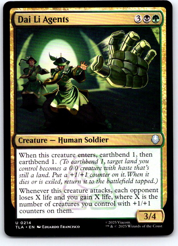 Dai Li Agents 214 Uncommon Avatar: The Last Airbender Magic: The Gathering NM
