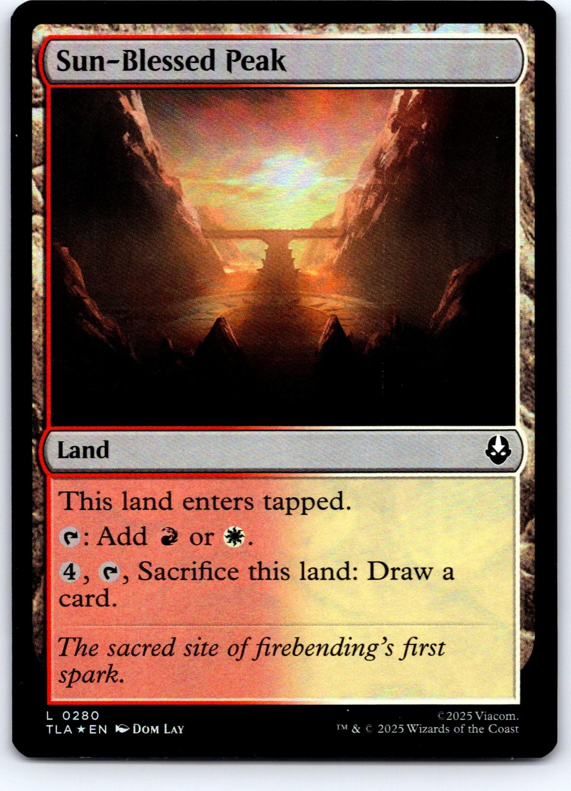Sun-Blessed Peak 280 Avatar: The Last Airbender Magic: The Gathering Foil NM