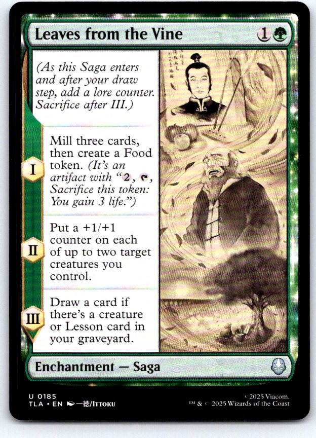 Leaves from the Vine 185 Avatar: The Last Airbender Magic: The Gathering NM