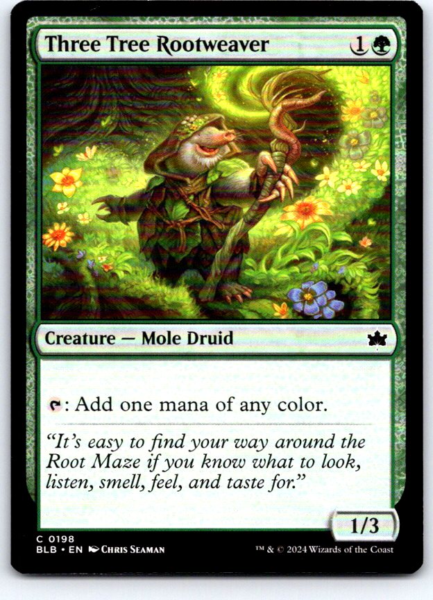 Three Tree Rootweaver 198 Common Bloomburrow Magic: The Gathering Near Mint