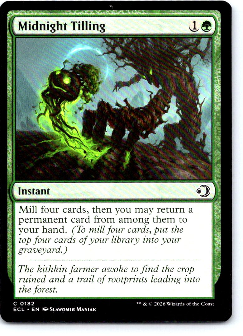 Midnight Tilling 182 Common Lorwyn Eclipsed Magic: The Gathering Near Mint