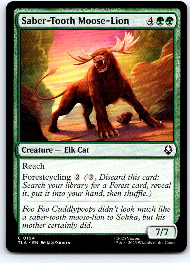 Saber-Tooth Moose-Lion 194 Avatar: The Last Airbender Magic: The Gathering NM