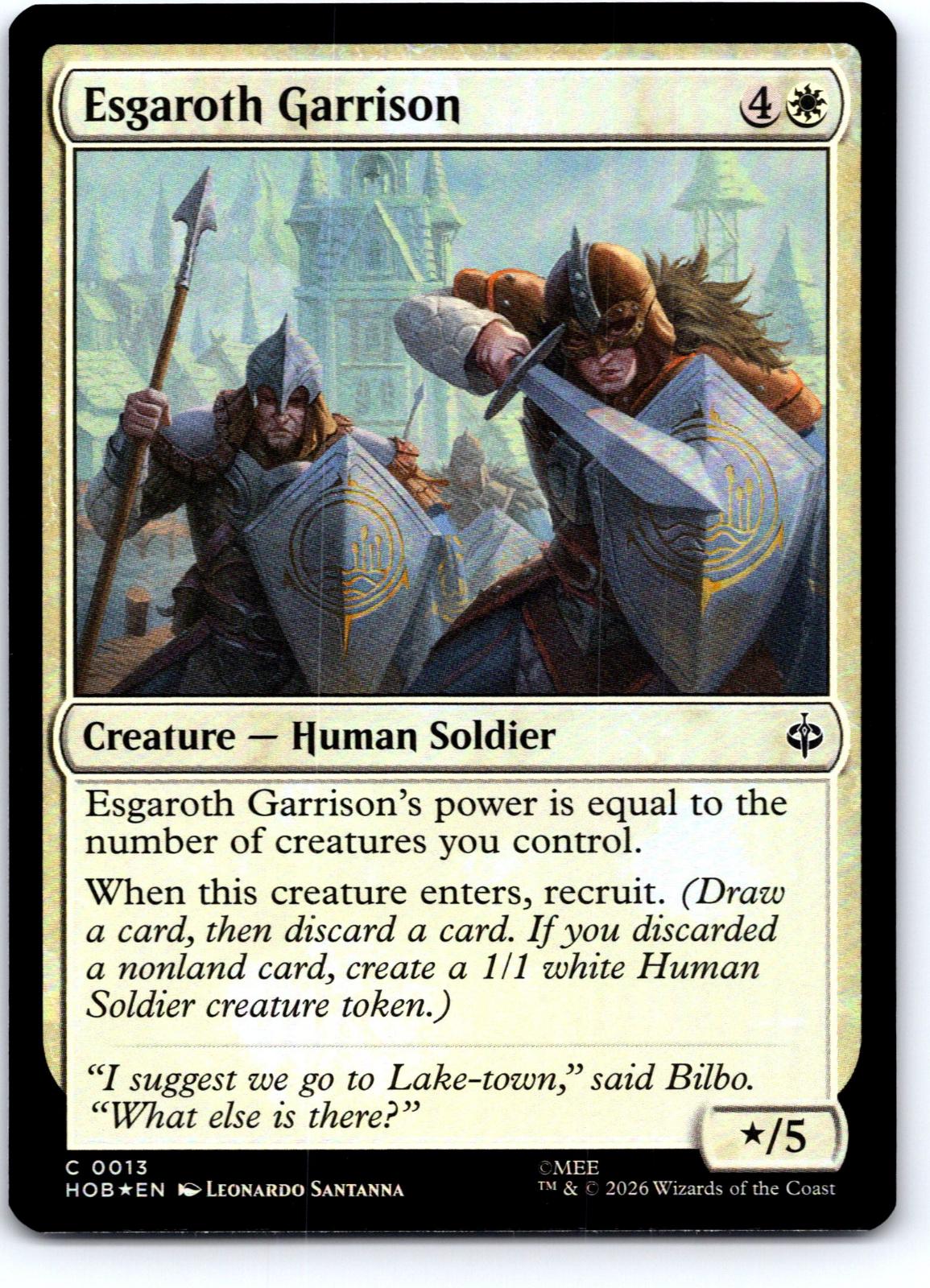 Esgaroth Garrison 13 Common The Hobbit Magic: The Gathering Foil Near Mint