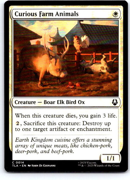 Curious Farm Animals 14 Avatar: The Last Airbender Magic: The Gathering NM