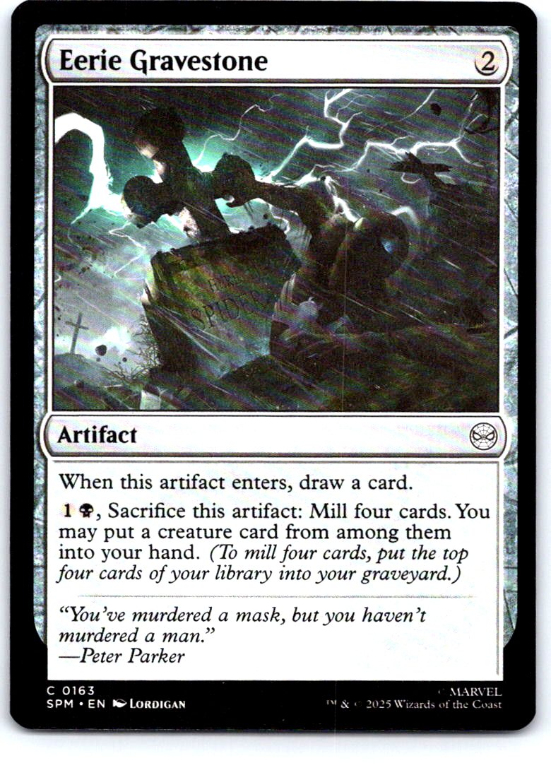 Eerie Gravestone 163 Common Marvel's Spider-Man Magic: The Gathering Near Mint