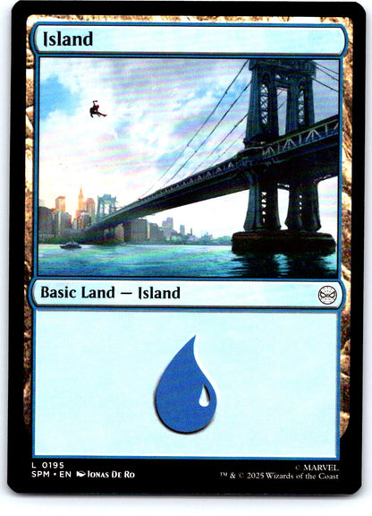 Island (0195) 195 Land Marvel's Spider-Man Magic: The Gathering Near Mint