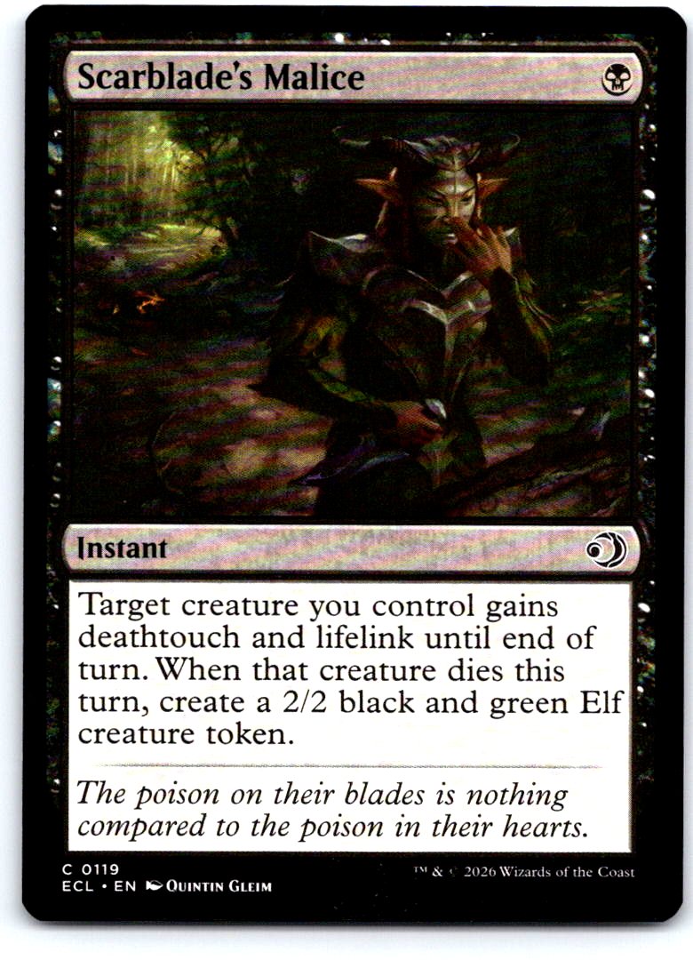 Scarblade's Malice 119 Common Lorwyn Eclipsed Magic: The Gathering Near Mint