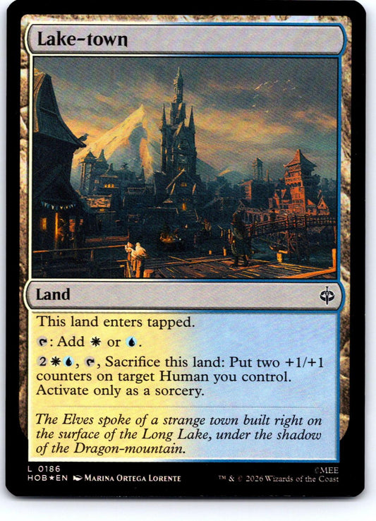 Lake-town 186 Land The Hobbit Magic: The Gathering Foil Near Mint