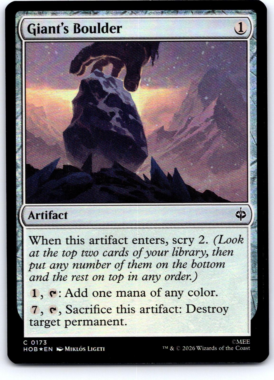 Giant's Boulder 173 Common The Hobbit Magic: The Gathering Foil Near Mint