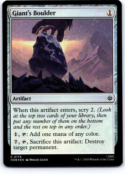 Giant's Boulder 173 Common The Hobbit Magic: The Gathering Foil Near Mint