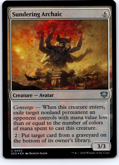 Sundering Archaic 3 Uncommon Secrets of Strixhaven Magic: The Gathering Foil NM