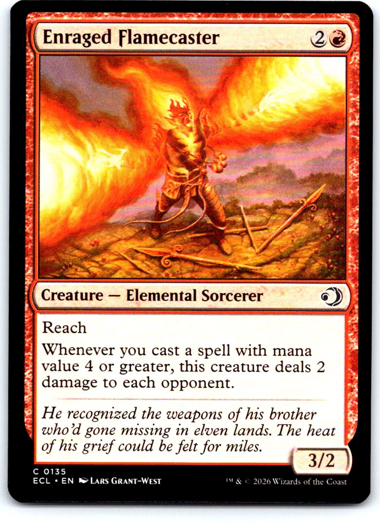 Enraged Flamecaster 135 Common Lorwyn Eclipsed Magic: The Gathering Near Mint