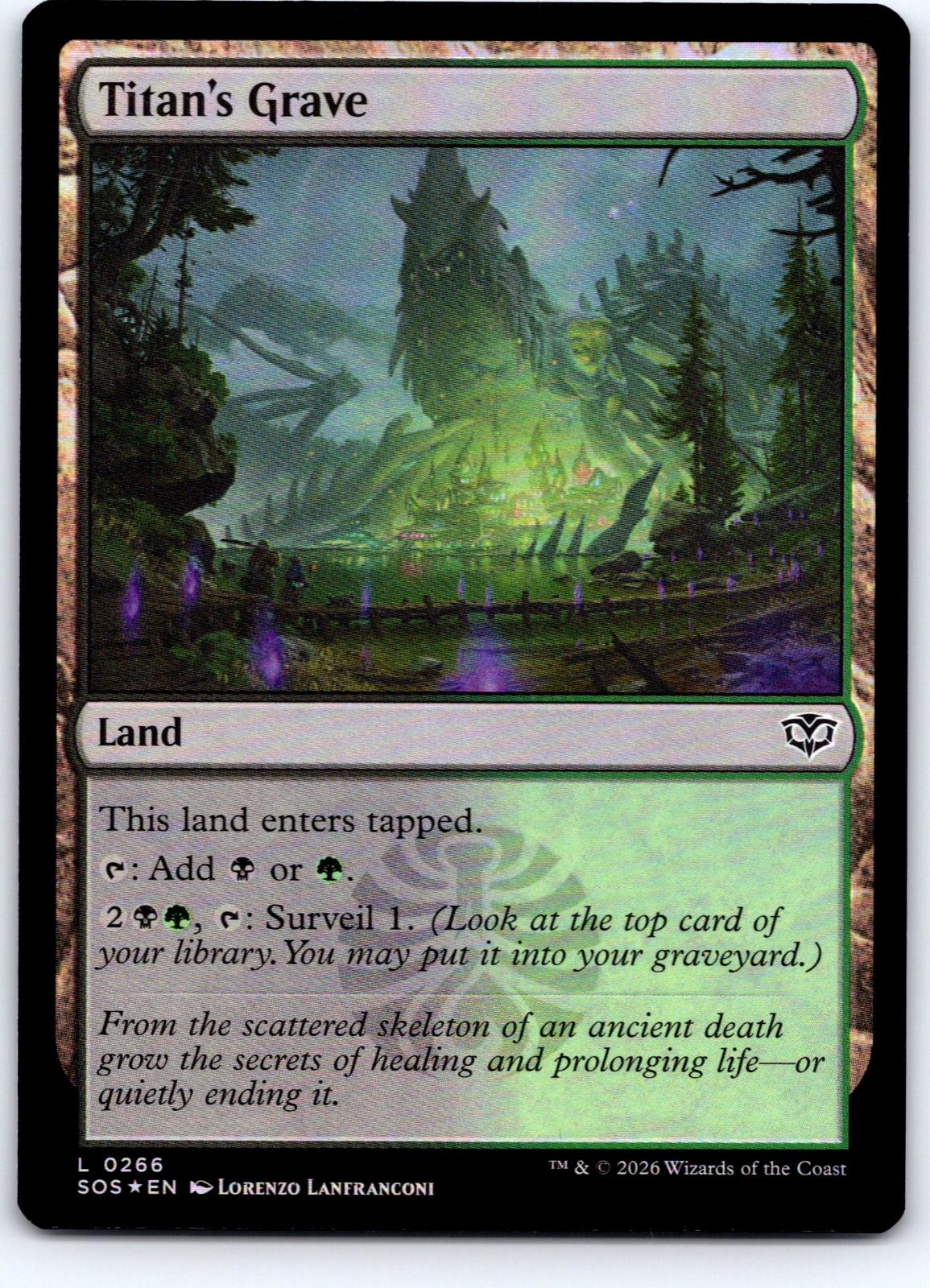 Titan's Grave 266 Land Secrets of Strixhaven Magic: The Gathering Foil Near Mint