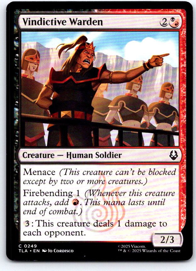 Vindictive Warden 249 Common Avatar: The Last Airbender Magic: The Gathering NM