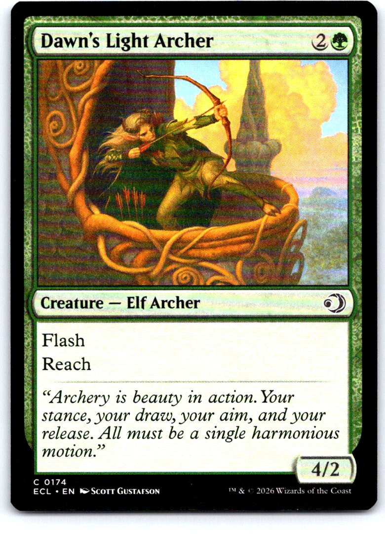Dawn's Light Archer 174 Common Lorwyn Eclipsed Magic: The Gathering Near Mint