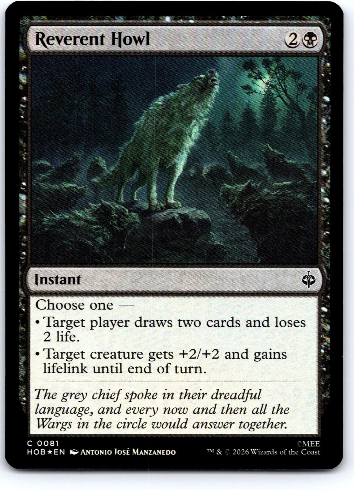 Reverent Howl 81 Common The Hobbit Magic: The Gathering Foil Near Mint