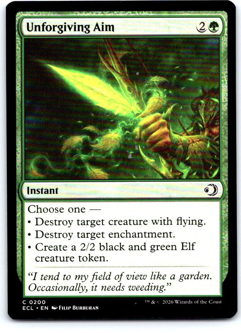 Unforgiving Aim 200 Common Lorwyn Eclipsed Magic: The Gathering Near Mint