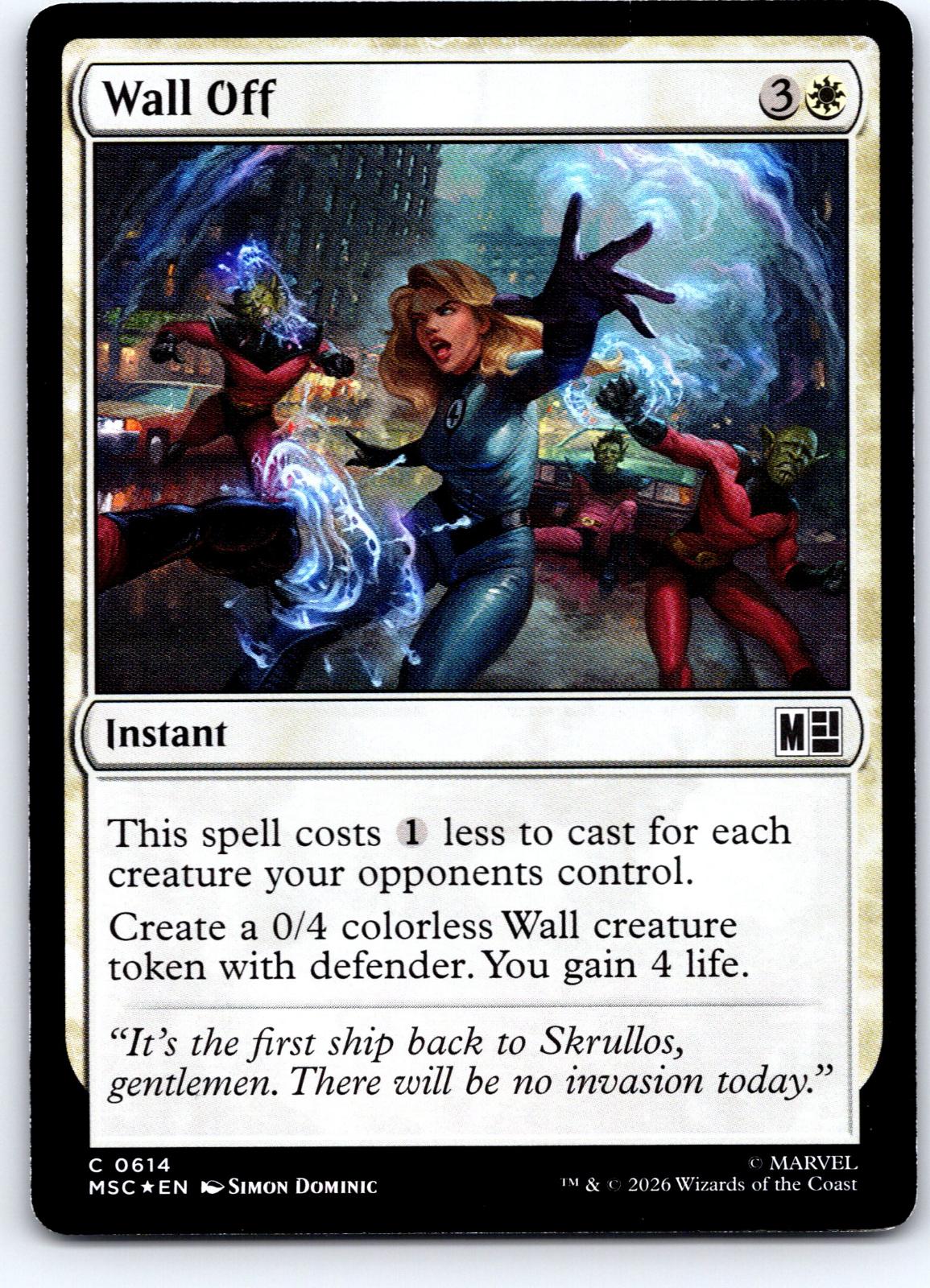Wall Off 614 Common Commander: Marvel Super Heroes Magic: The Gathering Foil NM