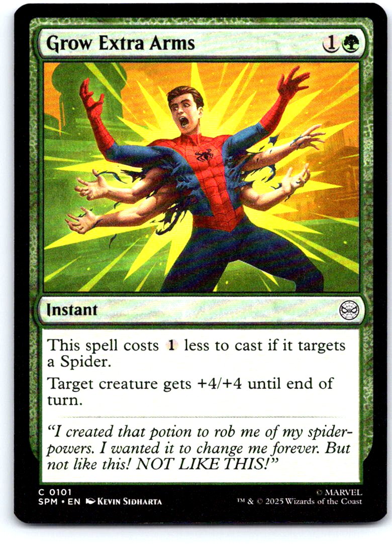 Grow Extra Arms 101 Common Marvel's Spider-Man Magic: The Gathering Near Mint