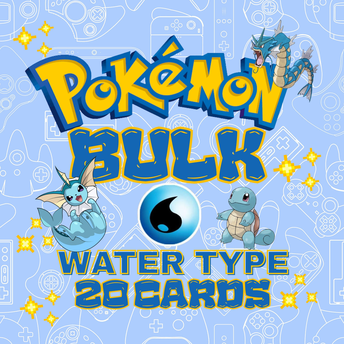 WATER TYPE POKÉMON — 20 CARD LOT!