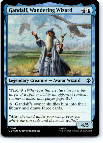 Gandalf, Wandering Wizard 41 Common The Hobbit Magic: The Gathering Foil NM