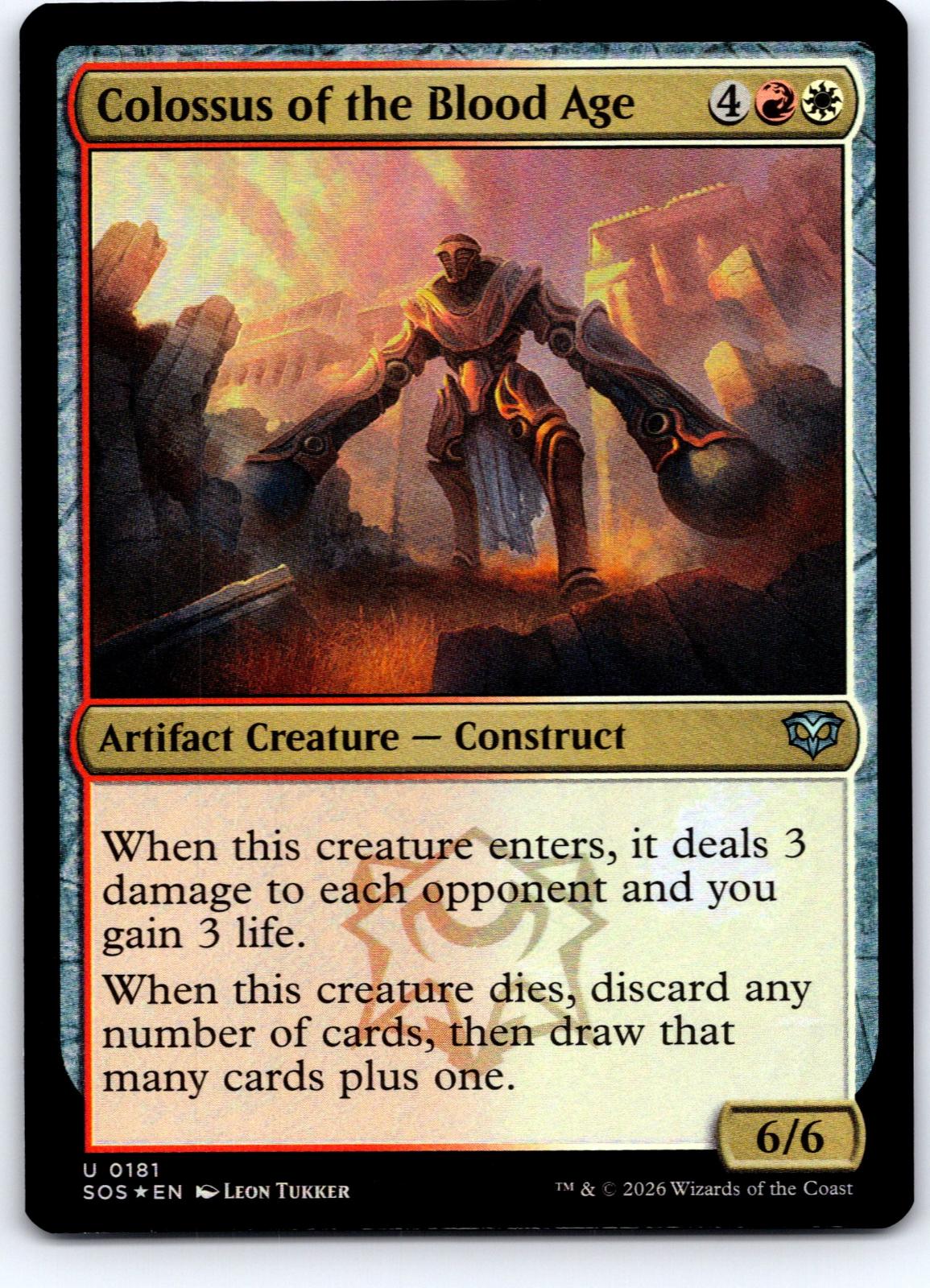 Colossus of the Blood Age 181 Secrets of Strixhaven Magic: The Gathering Foil NM