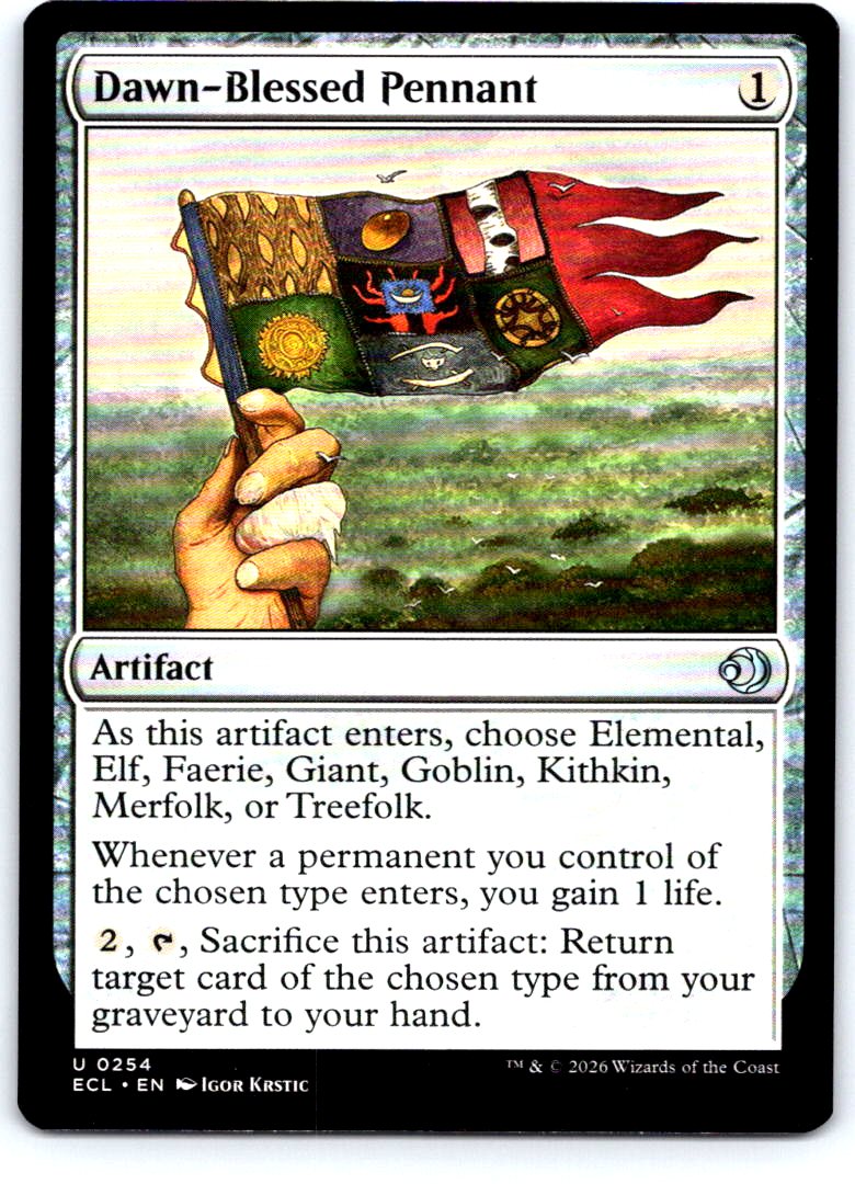Dawn-Blessed Pennant 254 Uncommon Lorwyn Eclipsed Magic: The Gathering Near Mint