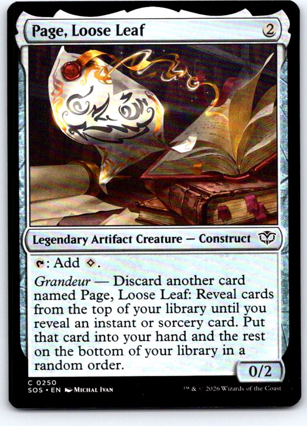 Page, Loose Leaf 250 Common Secrets of Strixhaven Magic: The Gathering Near Mint