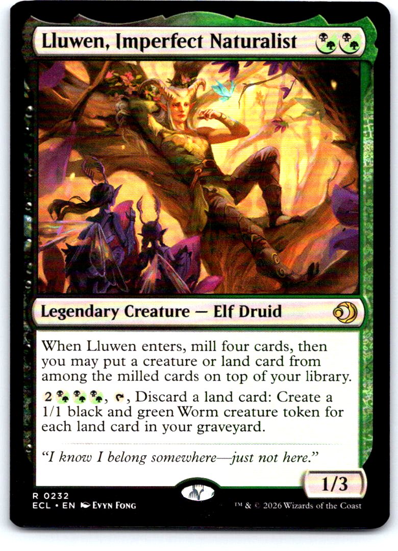 Lluwen, Imperfect Naturalist 232 Rare Lorwyn Eclipsed Magic: The Gathering NM