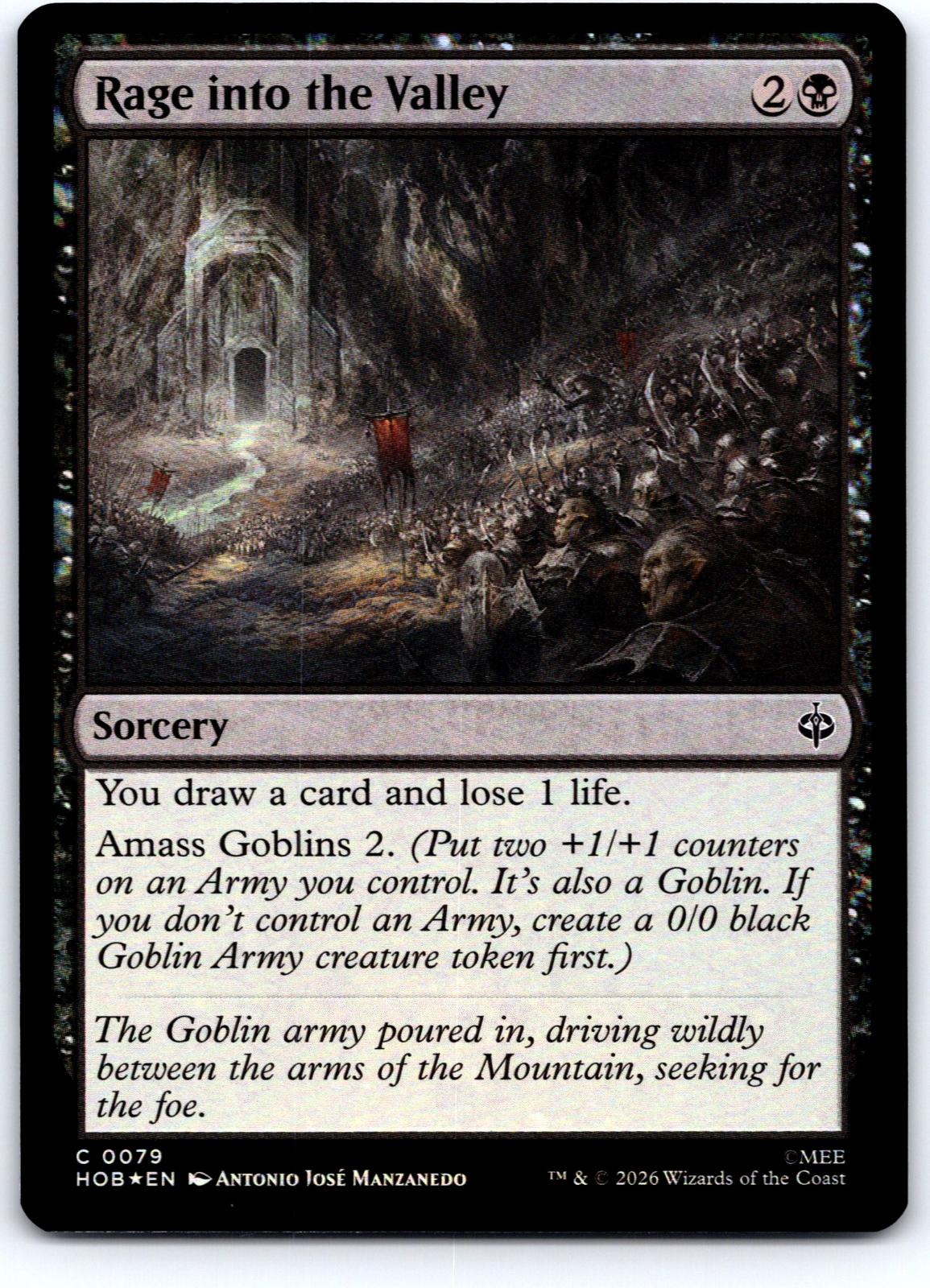 Rage into the Valley 79 Common The Hobbit Magic: The Gathering Foil Near Mint