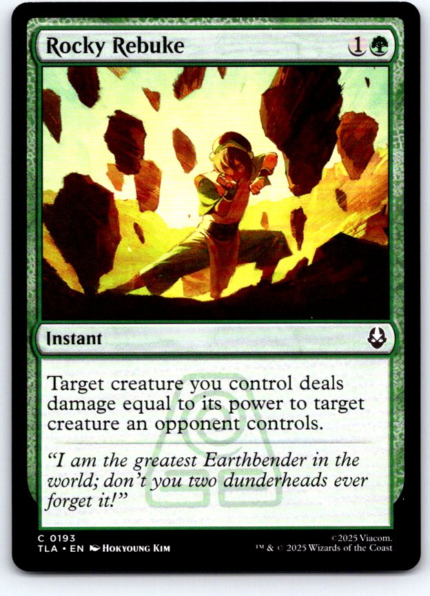 Rocky Rebuke 193 Common Avatar: The Last Airbender Magic: The Gathering NM