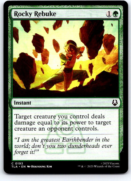 Rocky Rebuke 193 Common Avatar: The Last Airbender Magic: The Gathering NM
