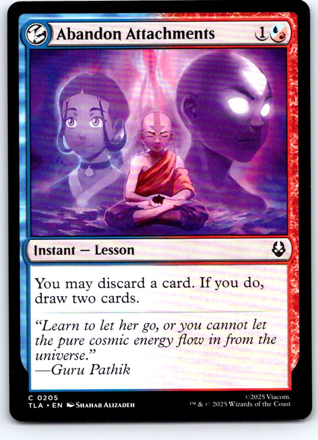 Abandon Attachments 205 Avatar: The Last Airbender Magic: The Gathering NM