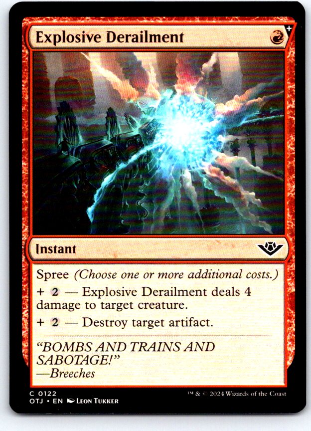 Explosive Derailment 122 Outlaws of Thunder Junction Magic: The Gathering NM
