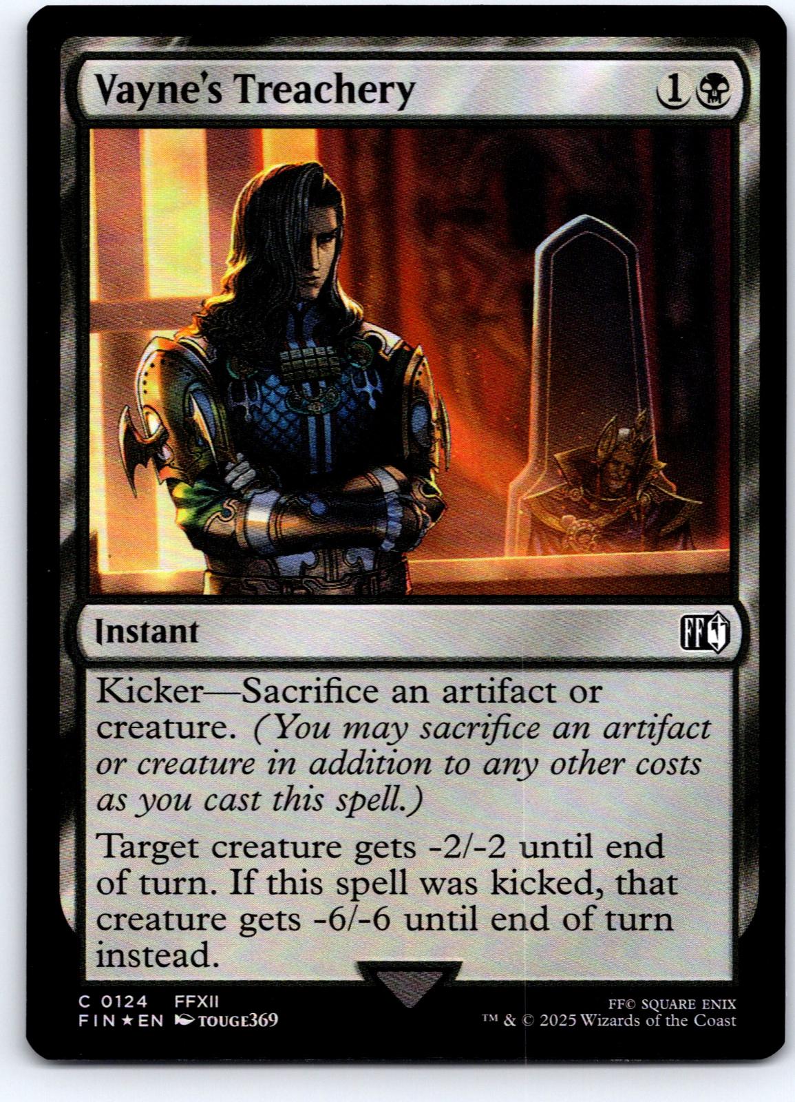 Vayne's Treachery 124 Common FINAL FANTASY Magic: The Gathering Foil Near Mint