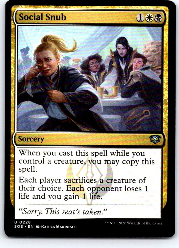 Social Snub 228 Uncommon Secrets of Strixhaven Magic: The Gathering Near Mint