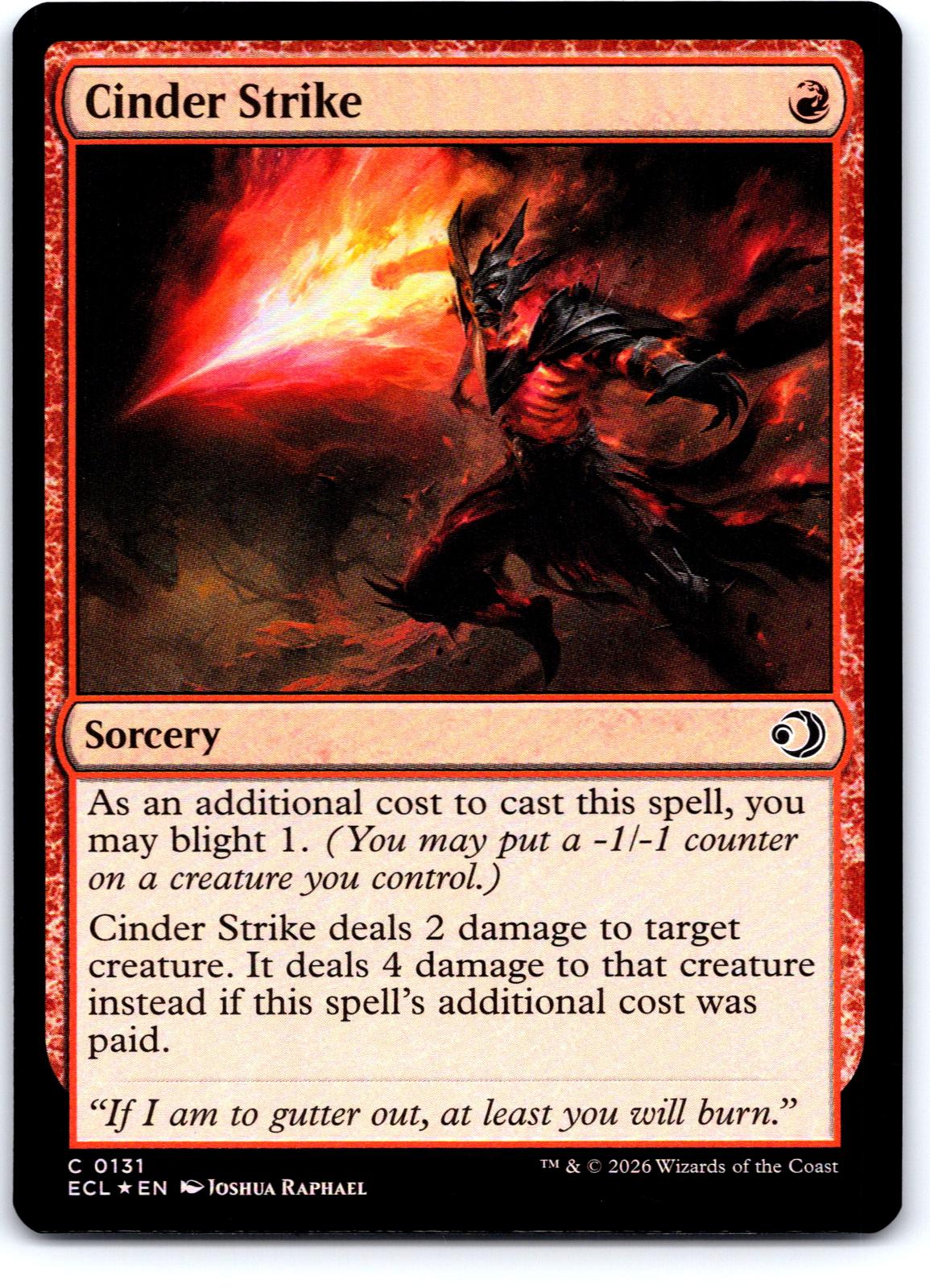 Cinder Strike 131 Common Lorwyn Eclipsed Magic: The Gathering Foil Near Mint