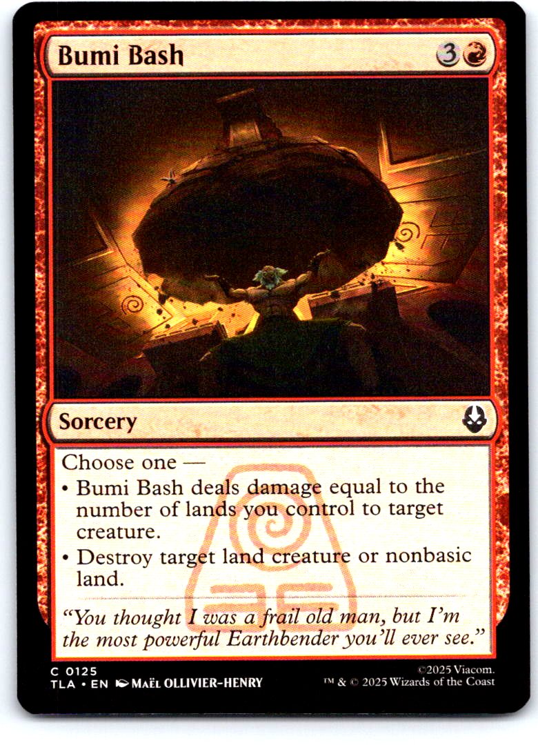 Bumi Bash 125 Common Avatar: The Last Airbender Magic: The Gathering Near Mint