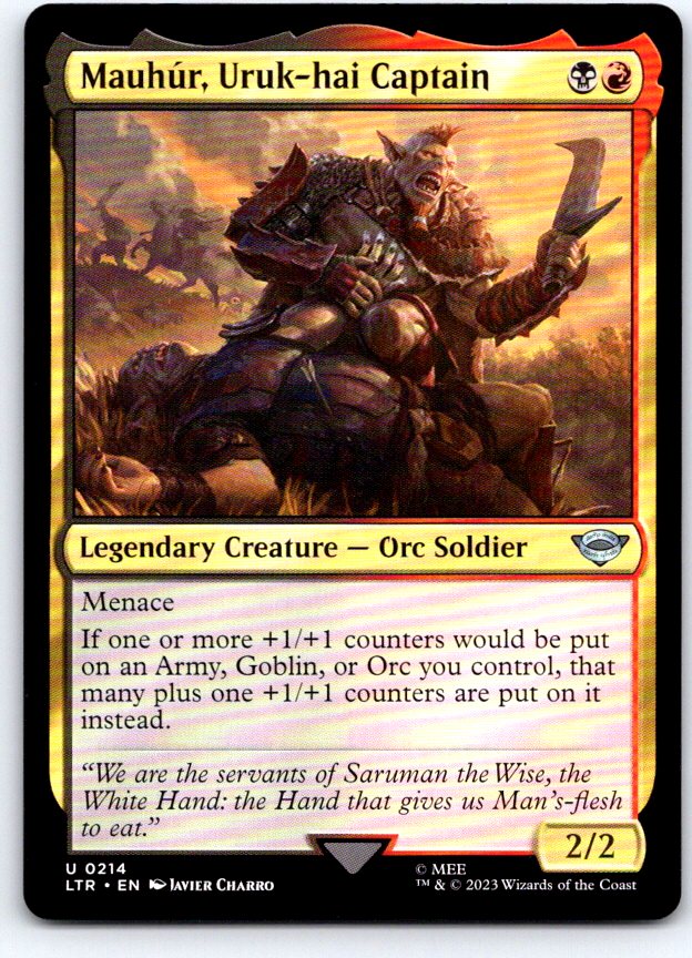 Mauhur, Uruk-hai Captain 214 Universes Beyond: LOTR Magic: The Gathering NM