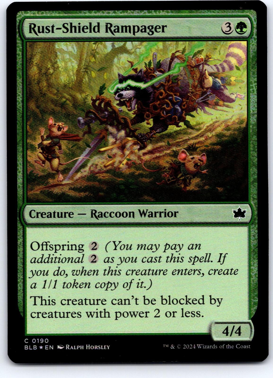 Rust-Shield Rampager 190 Common Bloomburrow Magic: The Gathering Foil Near Mint