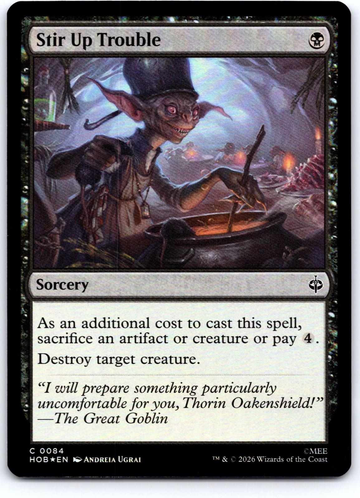 Stir Up Trouble 84 Common The Hobbit Magic: The Gathering Foil Near Mint