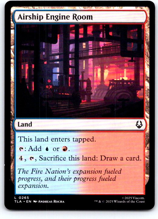 Airship Engine Room 265 Land Avatar: The Last Airbender Magic: The Gathering NM