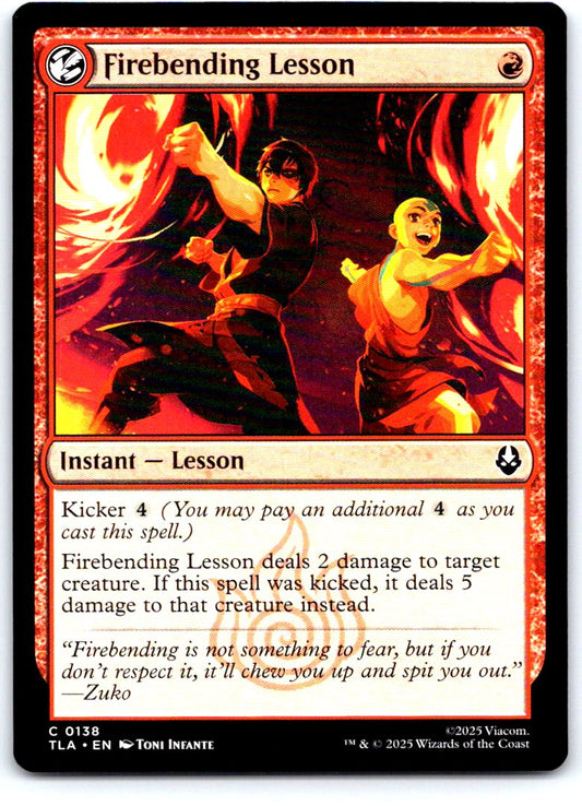 Firebending Lesson 138 Common Avatar: The Last Airbender Magic: The Gathering NM