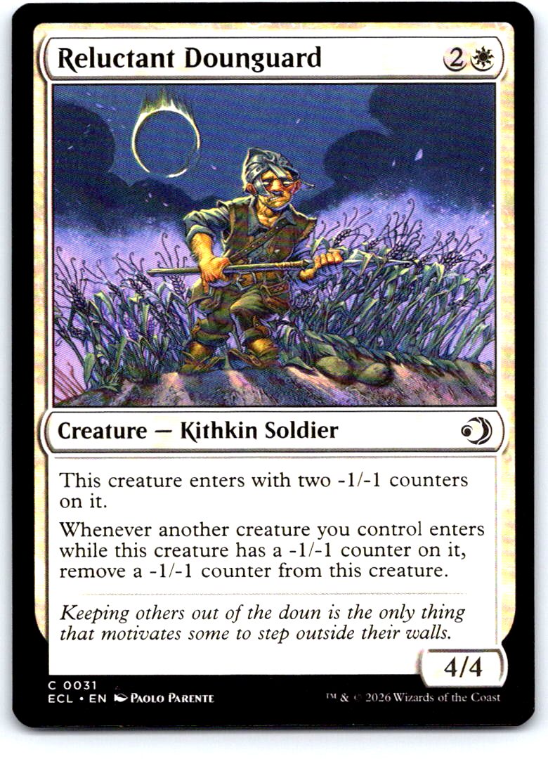 Reluctant Dounguard 31 Common Lorwyn Eclipsed Magic: The Gathering Near Mint