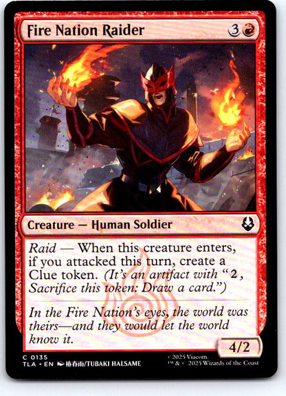 Fire Nation Raider 135 Common Avatar: The Last Airbender Magic: The Gathering NM