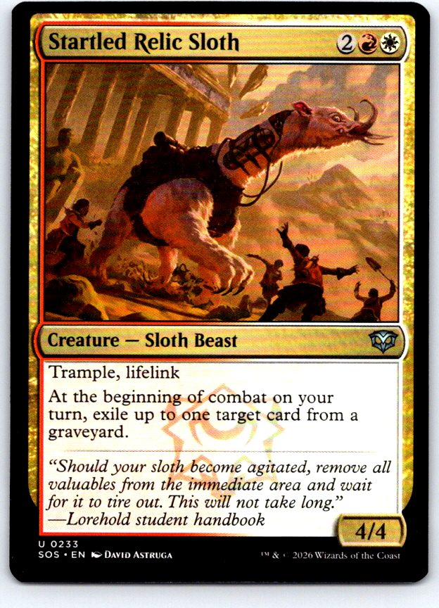 Startled Relic Sloth 233 Uncommon Secrets of Strixhaven Magic: The Gathering NM