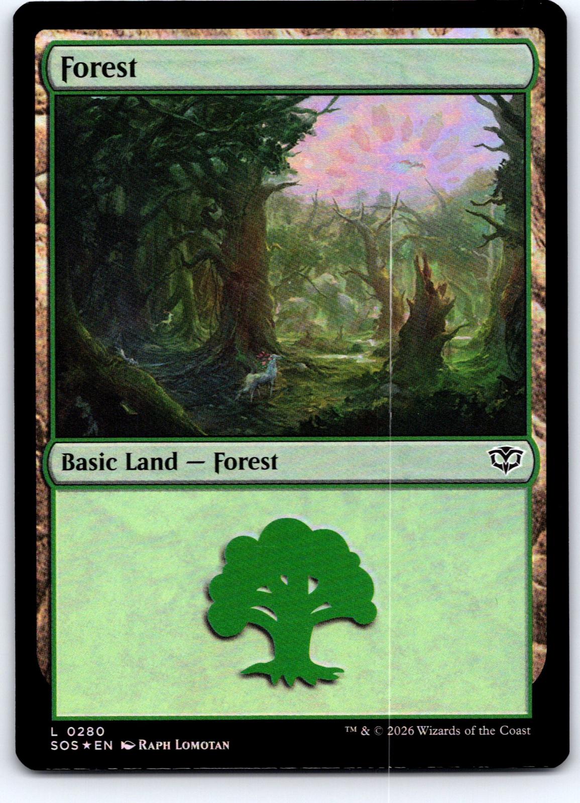 Forest (0280) 280 Land Secrets of Strixhaven Magic: The Gathering Foil Near Mint