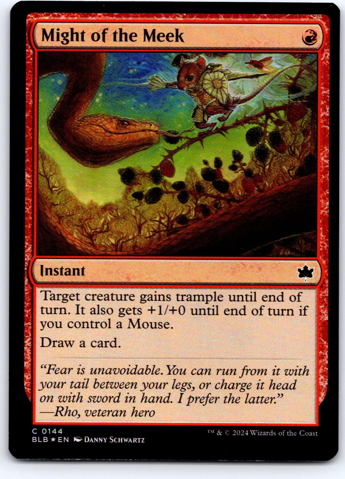 Might of the Meek 144 Common Bloomburrow Magic: The Gathering Foil Near Mint