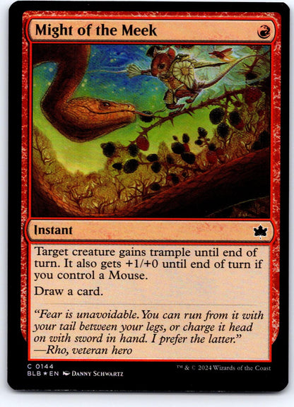 Might of the Meek 144 Common Bloomburrow Magic: The Gathering Foil Near Mint