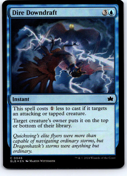 Dire Downdraft 46 Common Bloomburrow Magic: The Gathering Foil Near Mint